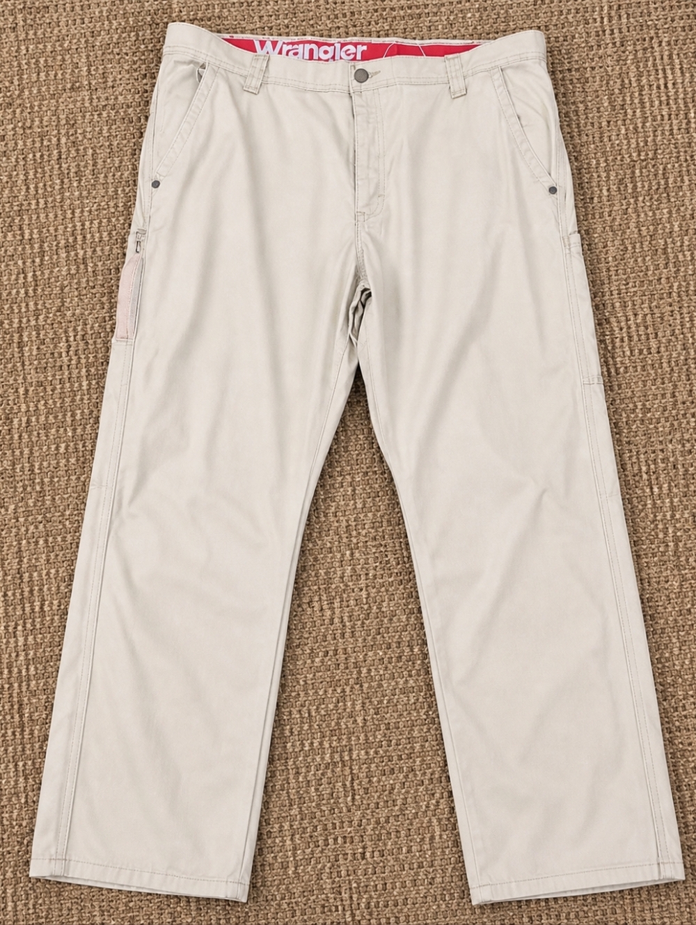 Wrangler Workwear Mens Pants 40x30 Tan/beige Canvas Utility Carpenter Pants